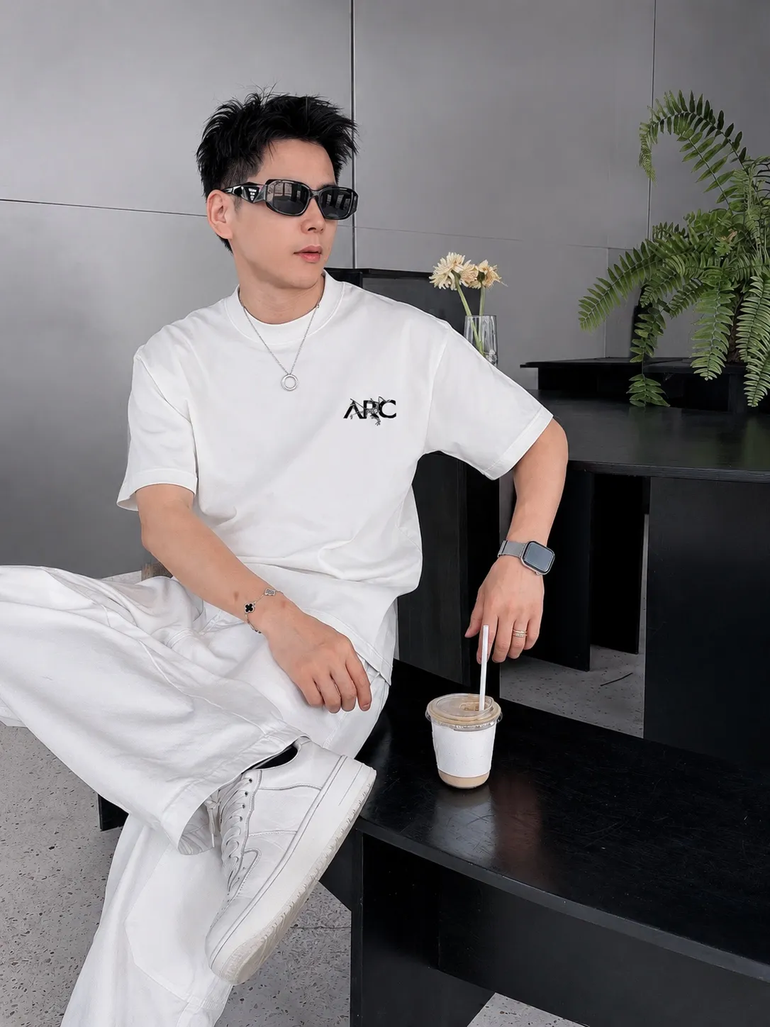 Arc～ 《 》 ， ， tee ， Same Style ， : Black White Coffee Brown Size：S（90-130 ） M（125-150 ） L（135-165 ） XL（160-190 ） XXL（185 ）